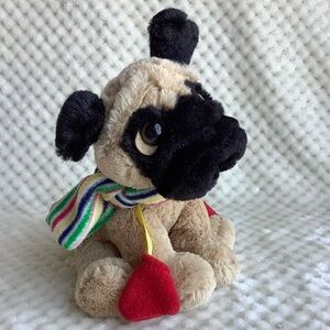 Hudson Bay Exclusive Animal Adventure Plush Pug Puppy Dog Stuffed Toy w Scarf